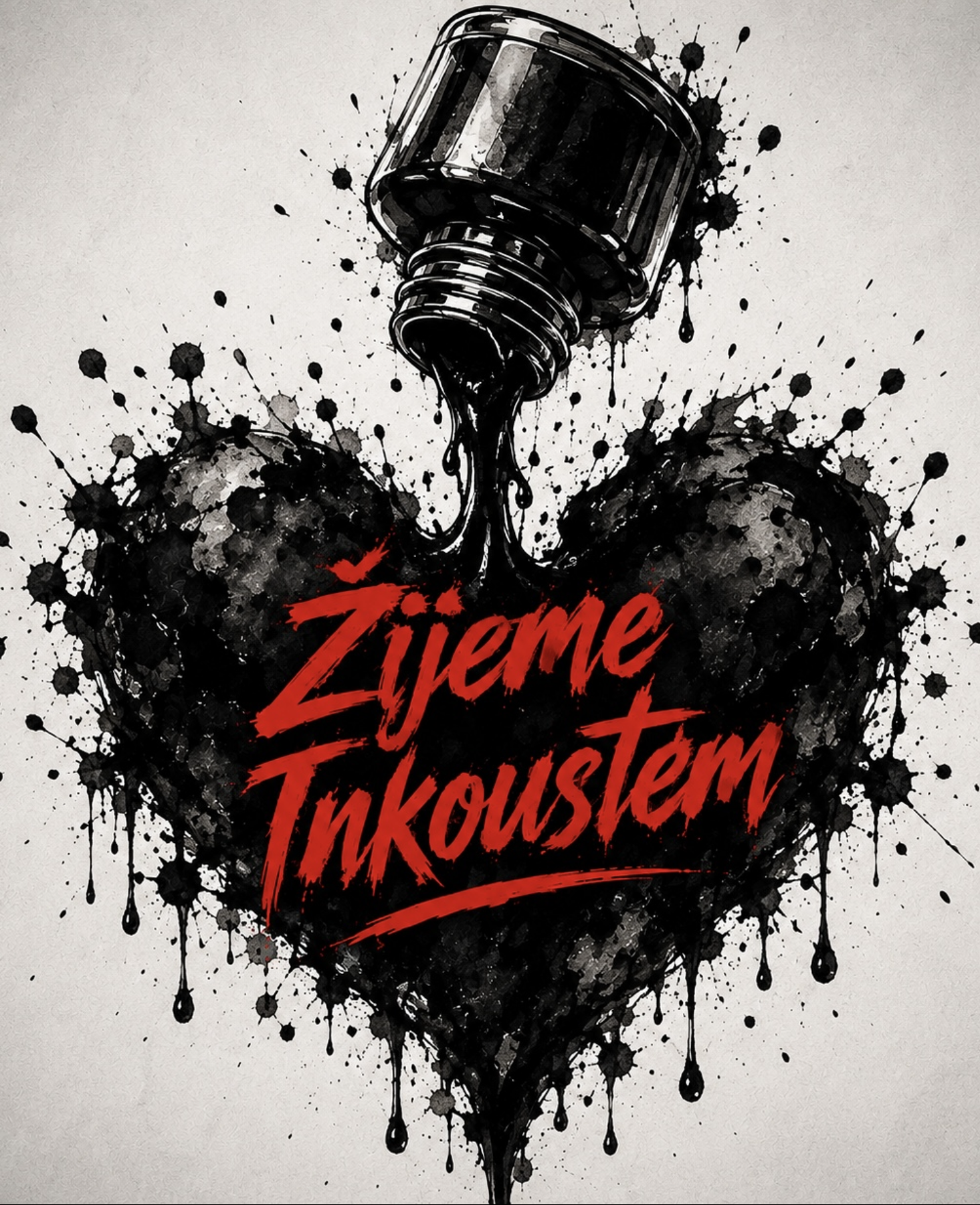 Logo Žijeme Inkoustem – inkoustové srdce pro komunitu tetování a piercing